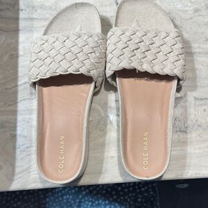 Cole Haan Women's Tan Woven Slide Sandals